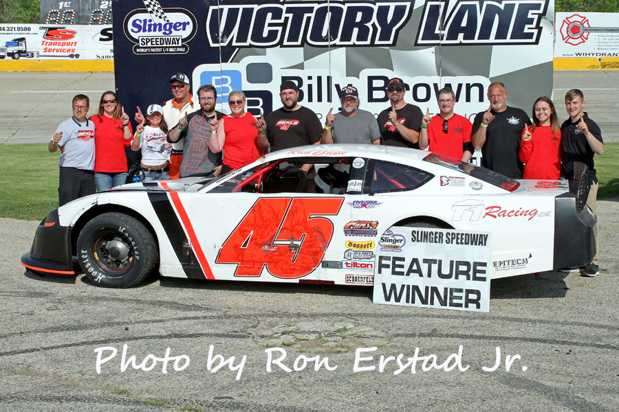 RICH BICKLE AND DENNIS PRUNTY SPLIT TWIN 50-LAP FEATURES AT SLINGER AS ...