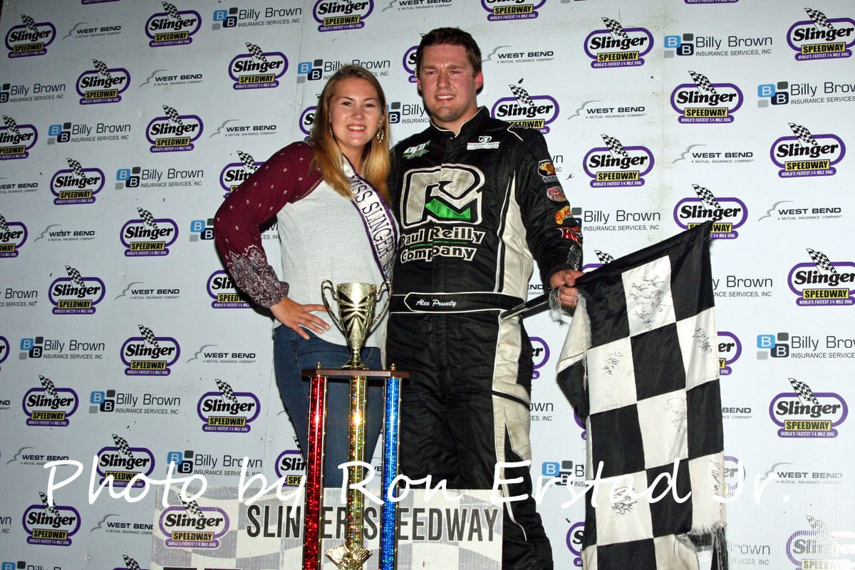 PRUNTY BESTS MUELLER TO WIN RACE FOR AUTISM AWARENESS 75 AT SLINGER!