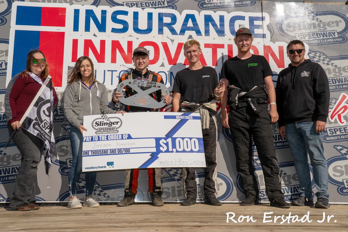 JAYDEN JOHNSON WINS AND SECURES LATE MODEL CHAMPIONSHIP AT SLINGER