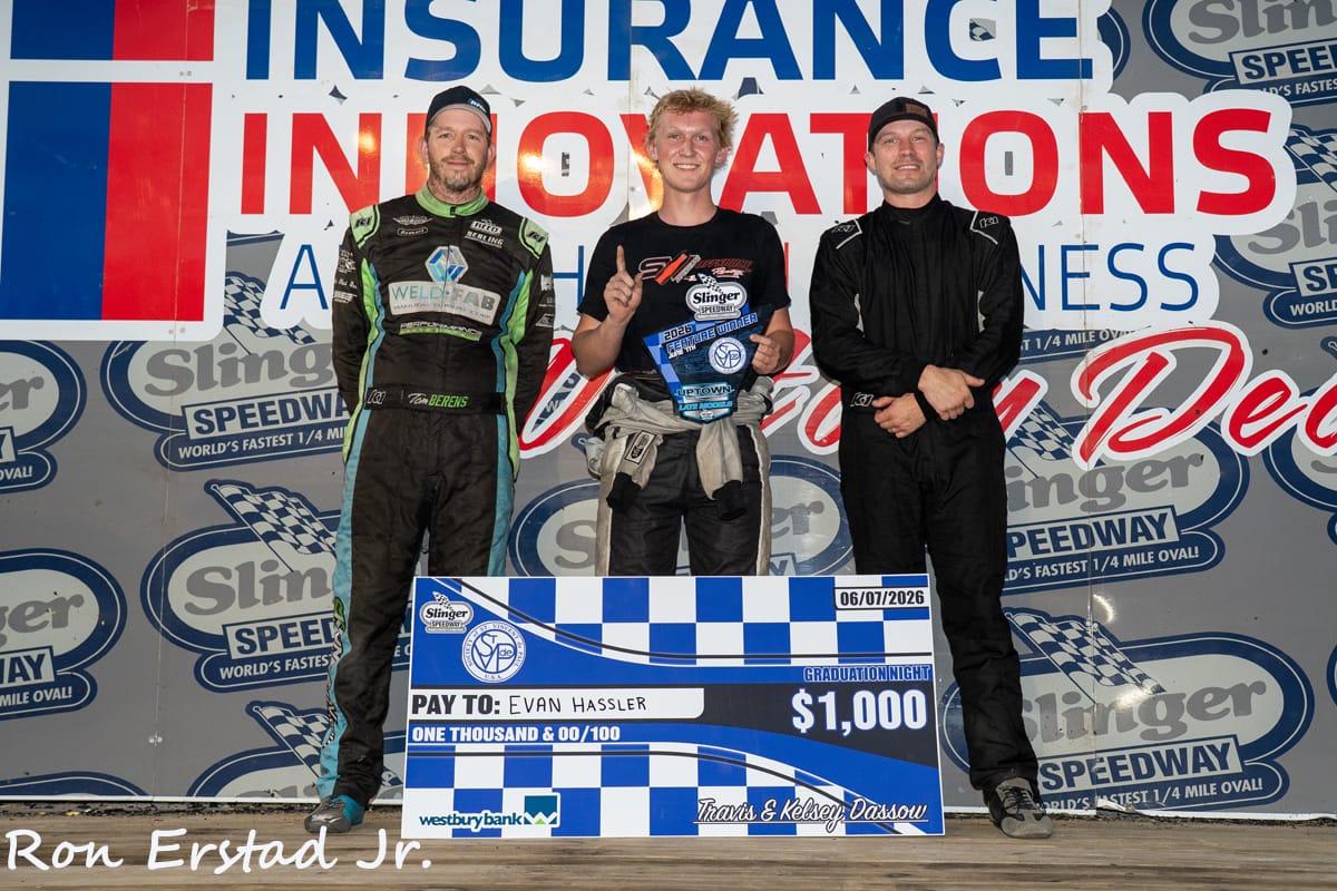 EVAN HASSLER WINS ON GRADUATION NIGHT AT SLINGER