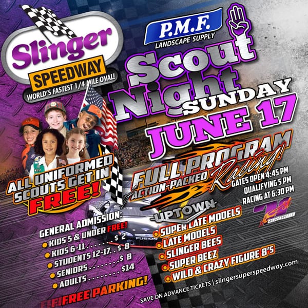 June 10 Races Canceled; Next week June 17 PMF Scout Night