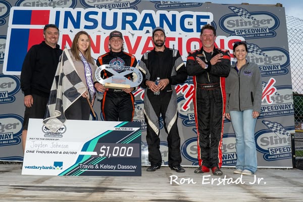 JAYDEN JOHNSON SCORES FIRST LATE MODEL WIN AT SLINGER