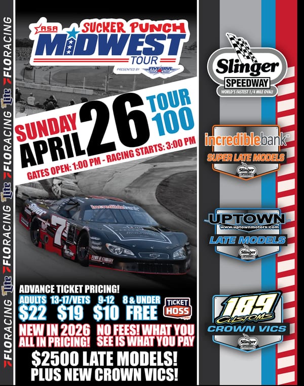 ASA Midwest Tour | April 26th Sunday 2026 | Slinger Super Speedway
