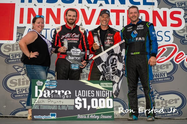 PRUNTY OVERCOMES EARLY MECHANICAL WOES TO WIN AT SLINGER