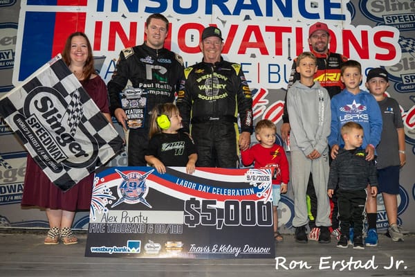 ALEX PRUNTY WINS LABOR DAY WEEKEND SPECIAL AS APEL SECURES HIS 7TH TRACK CHAMPIONSHIP AT SLINGER