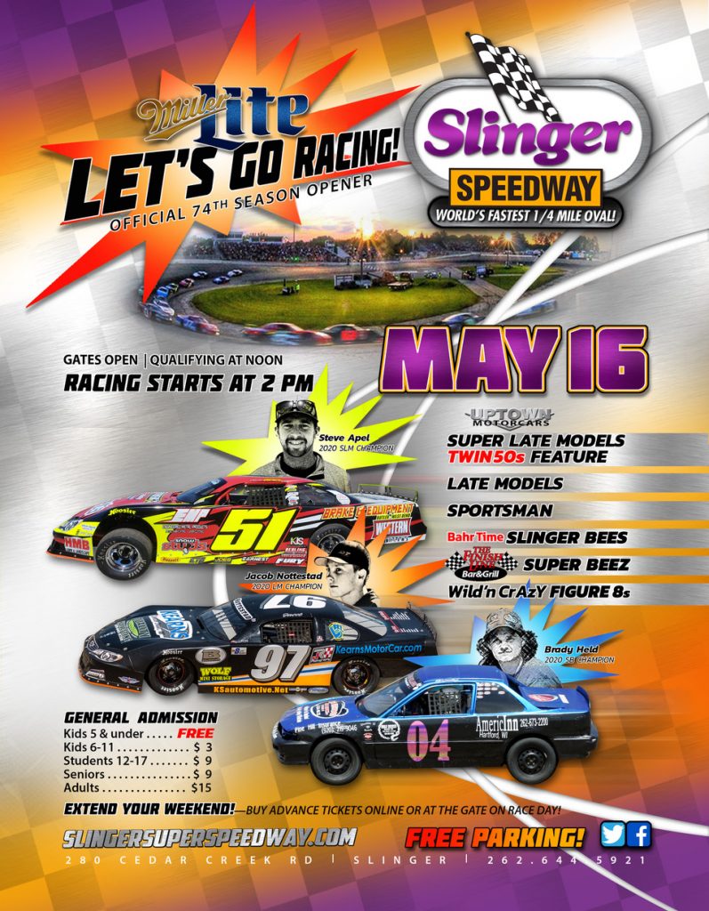 Racing Returns to Slinger Super Speedway as 74th Season Revs Up